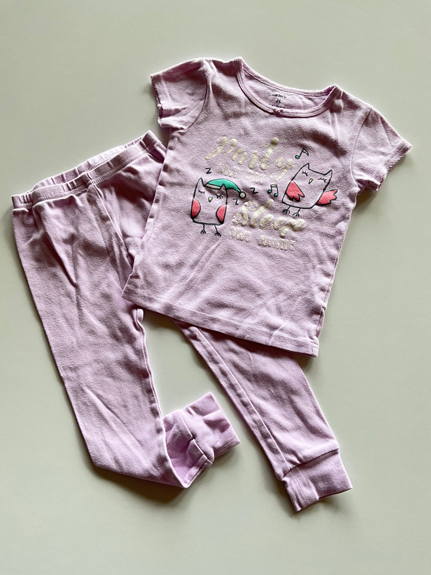 2pc Purple Owl Pajamas