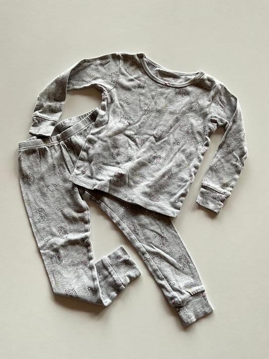 2pc Grey Owl Pajamas