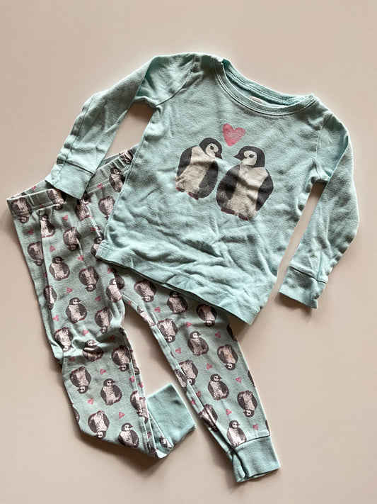 2pc Blue Penguin Pajamas