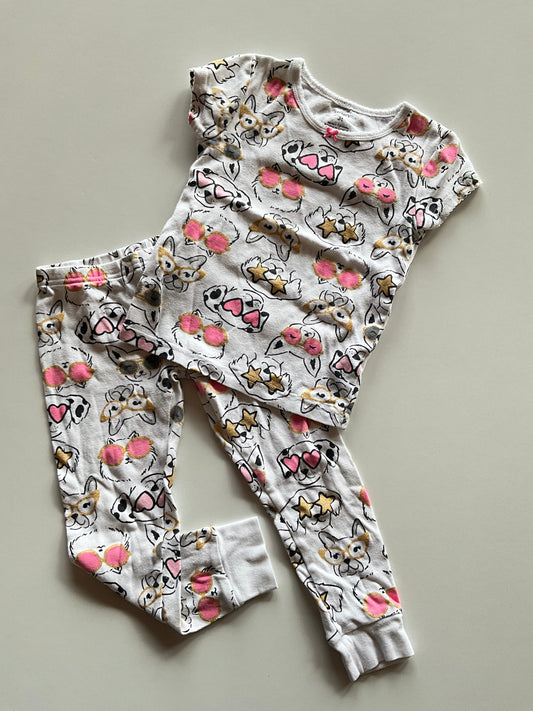 2pc White Dog Pajamas