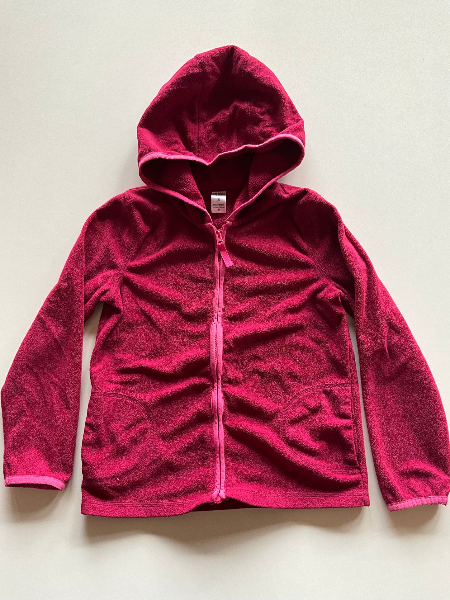 Burgundy Fleece Zip Up Hoodie