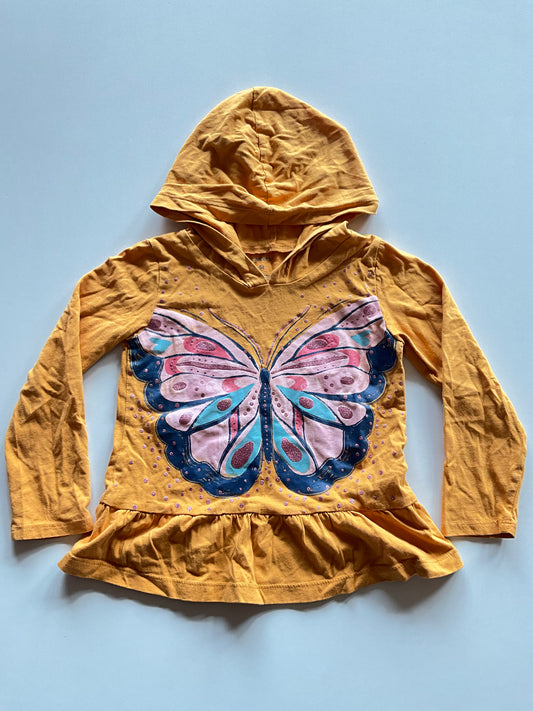 Yellow Butterfly Hooded Shirt
