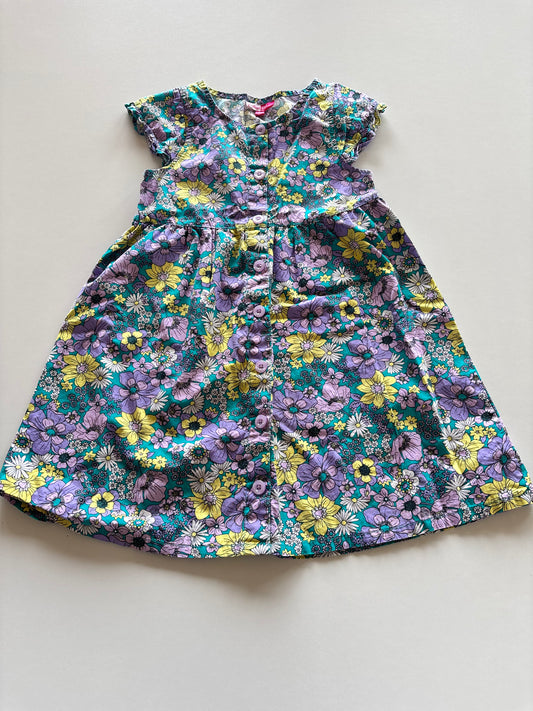Teal, Purple, & Yellow Button Up Dress