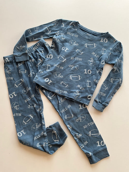 2pc Slate Blue Football Pajamas