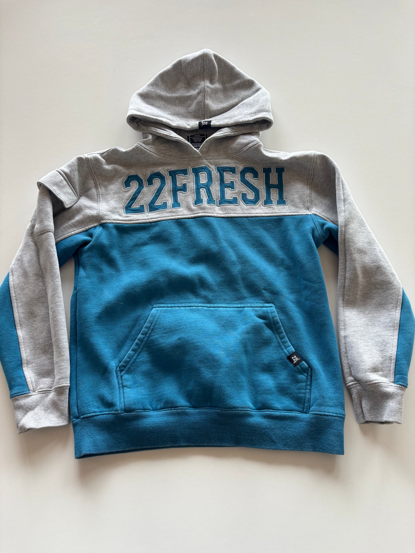 Grey & Blue Colourblock 22f Hoodie