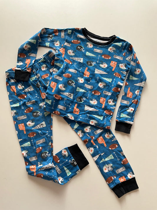 2pc Blue Football Pajamas