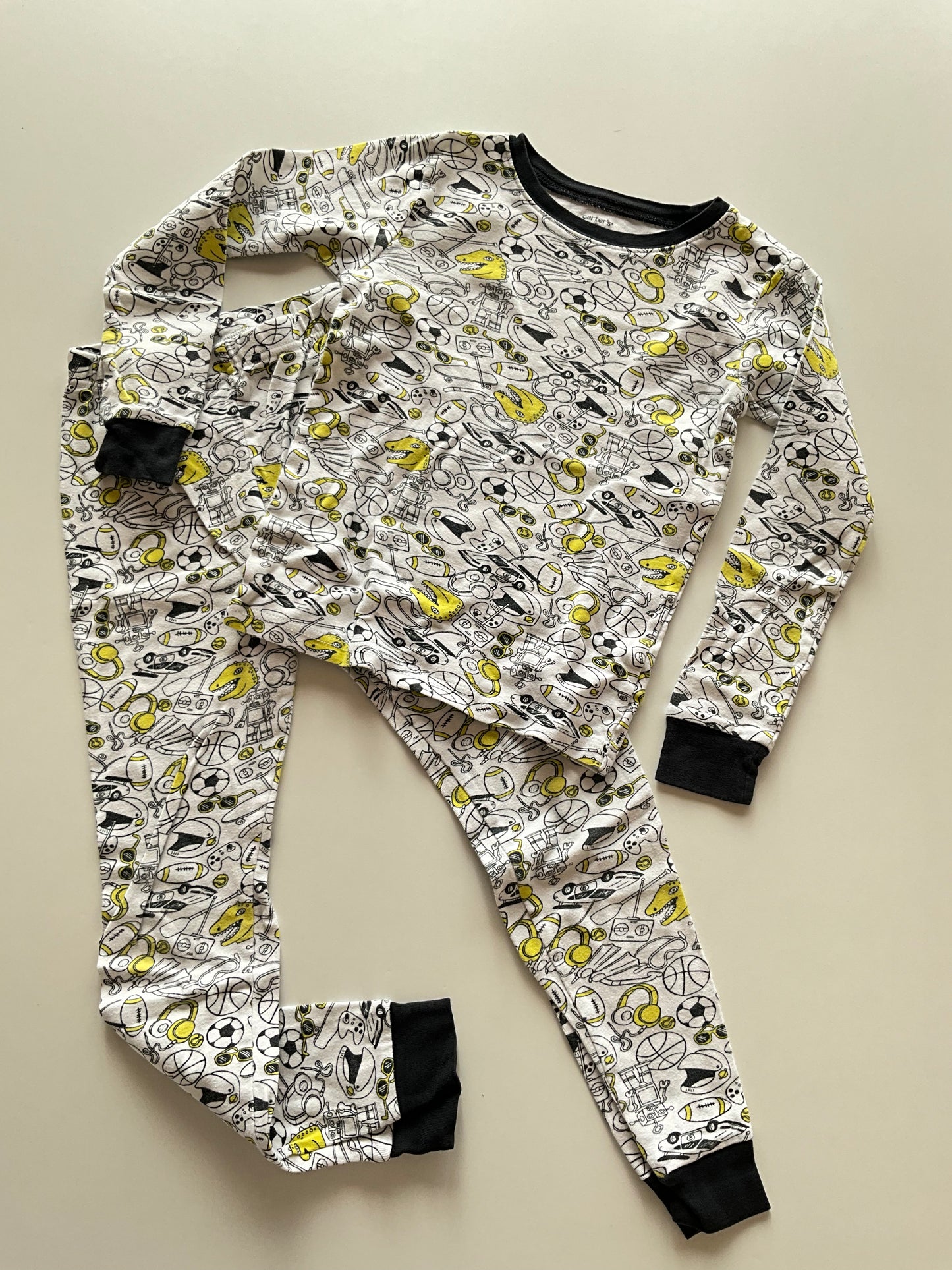 2pc White & Black Pajamas