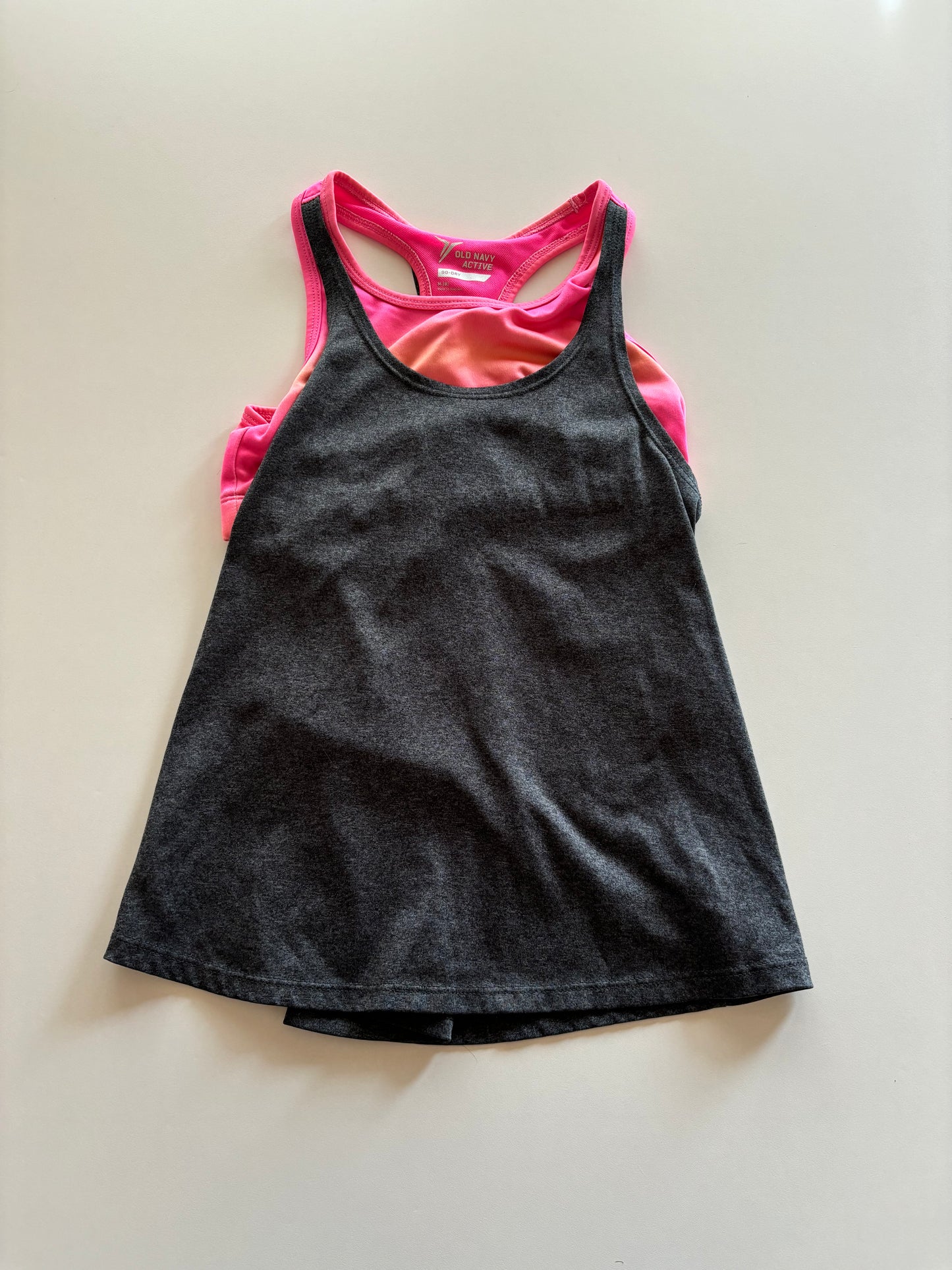 Grey Tank with Attached Pink Sports Bra