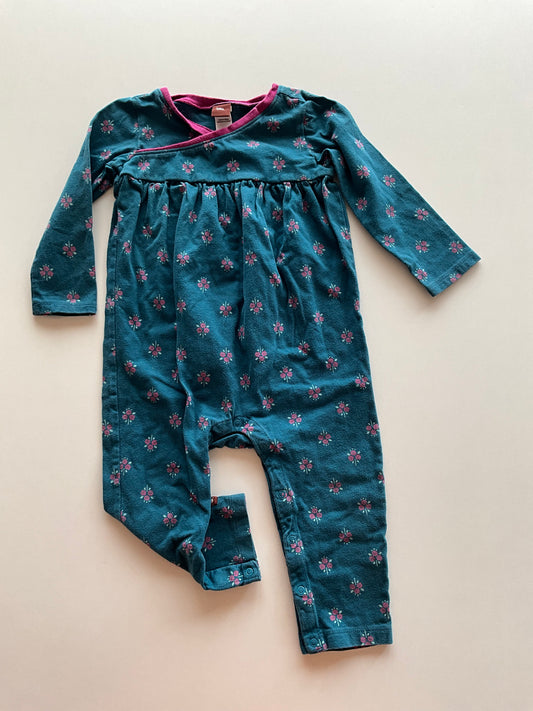 Turquoise & Floral Romper