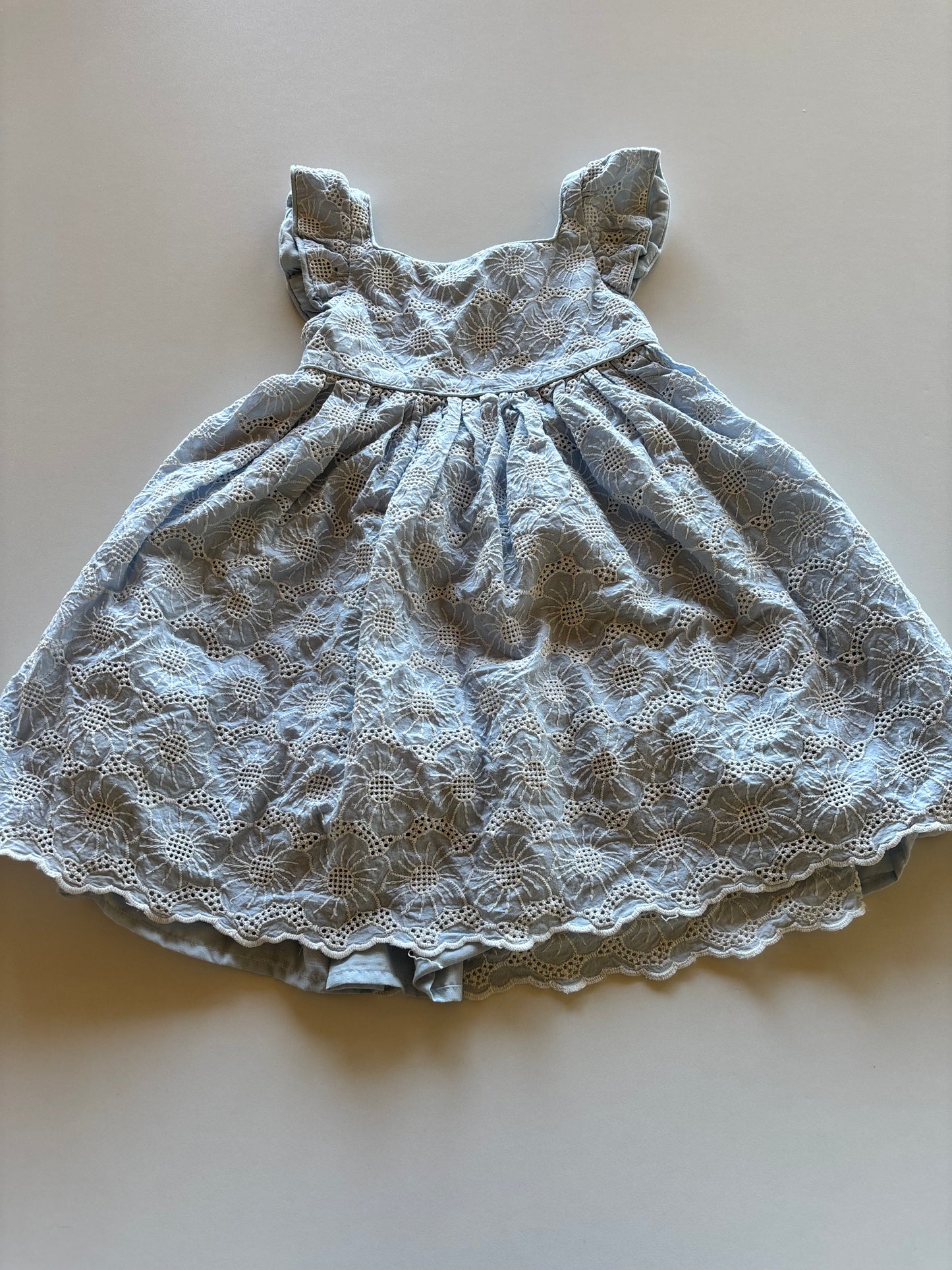 Blue Floral Cutout Dress