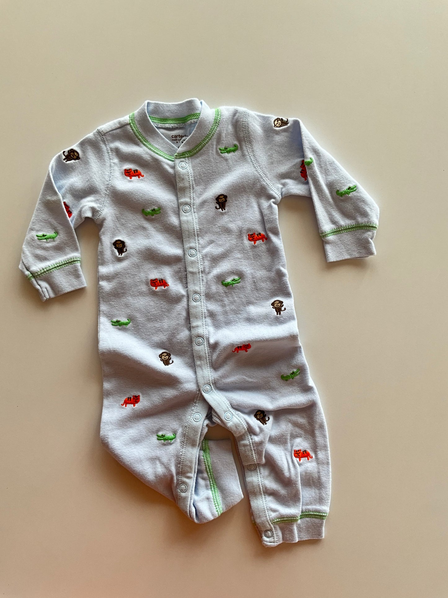 Blue Embroidered Animals Sleeper