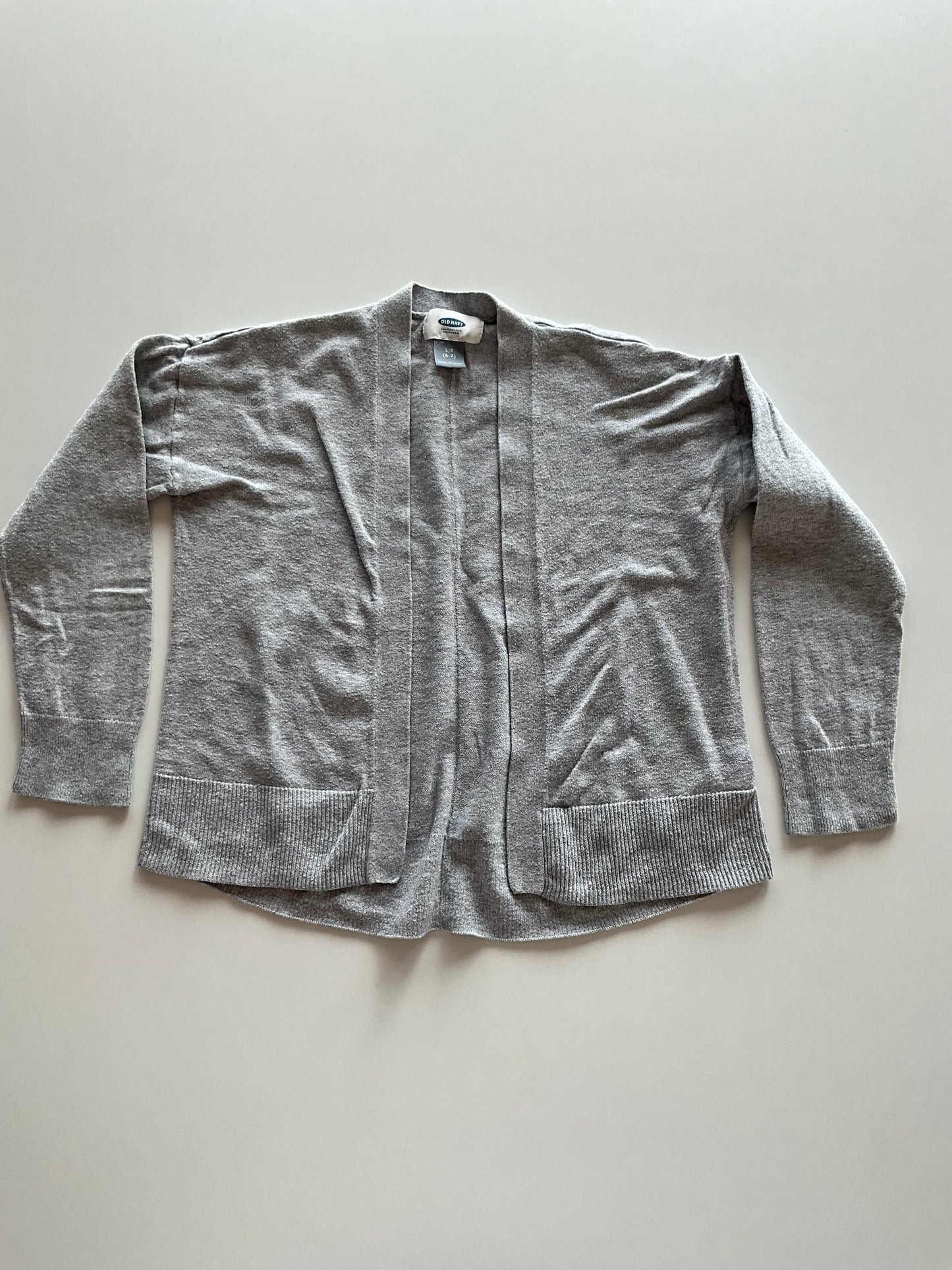 Grey Open Front Cardigan