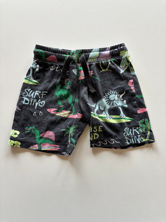 Black Surfing Dinos Shorts