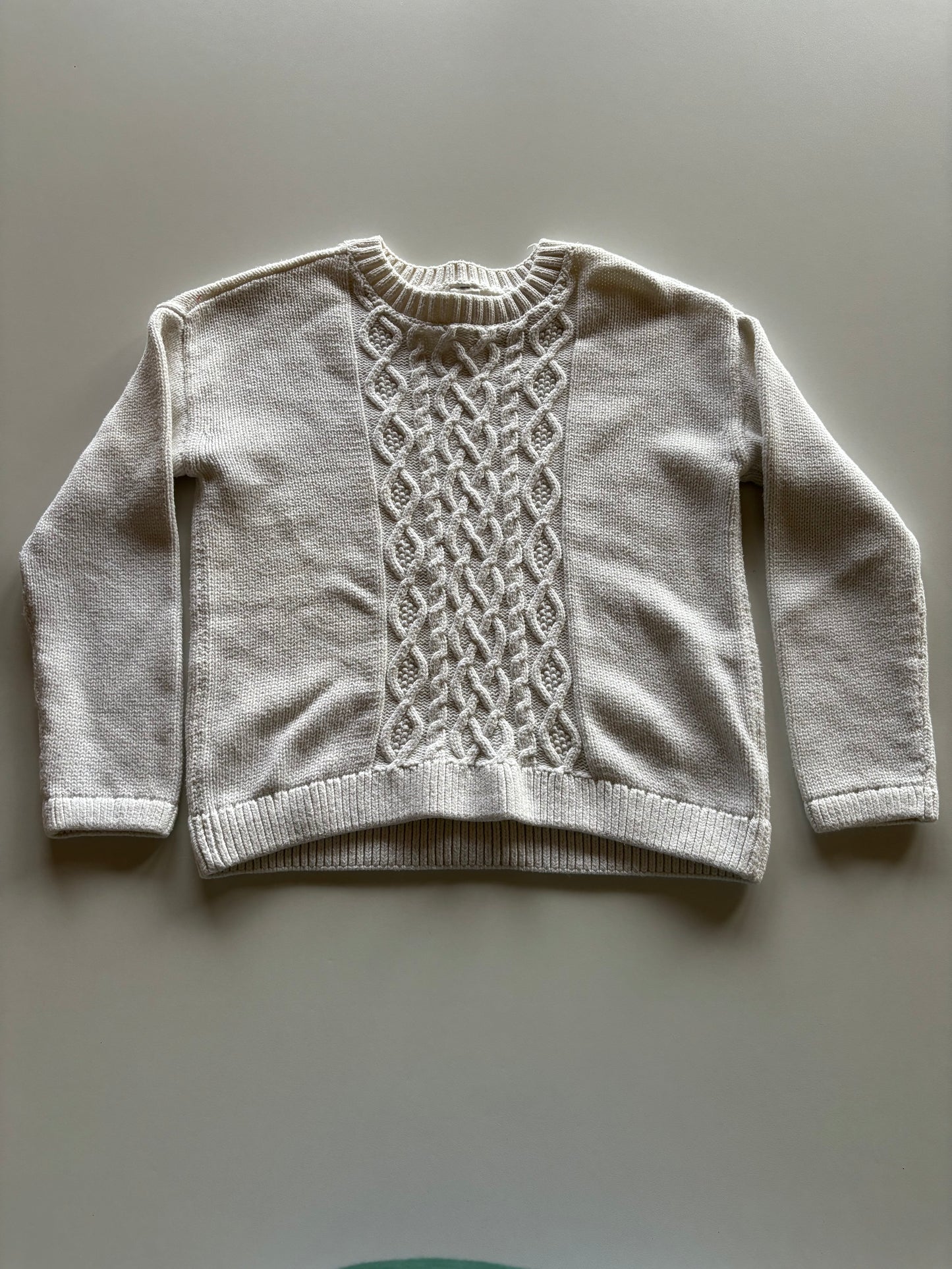 White Cable Knit Sweater