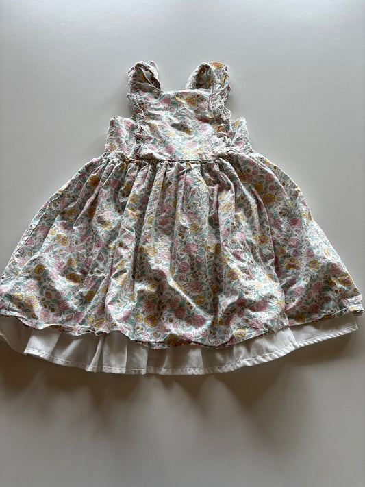Pastel Floral Apron Bib Dress