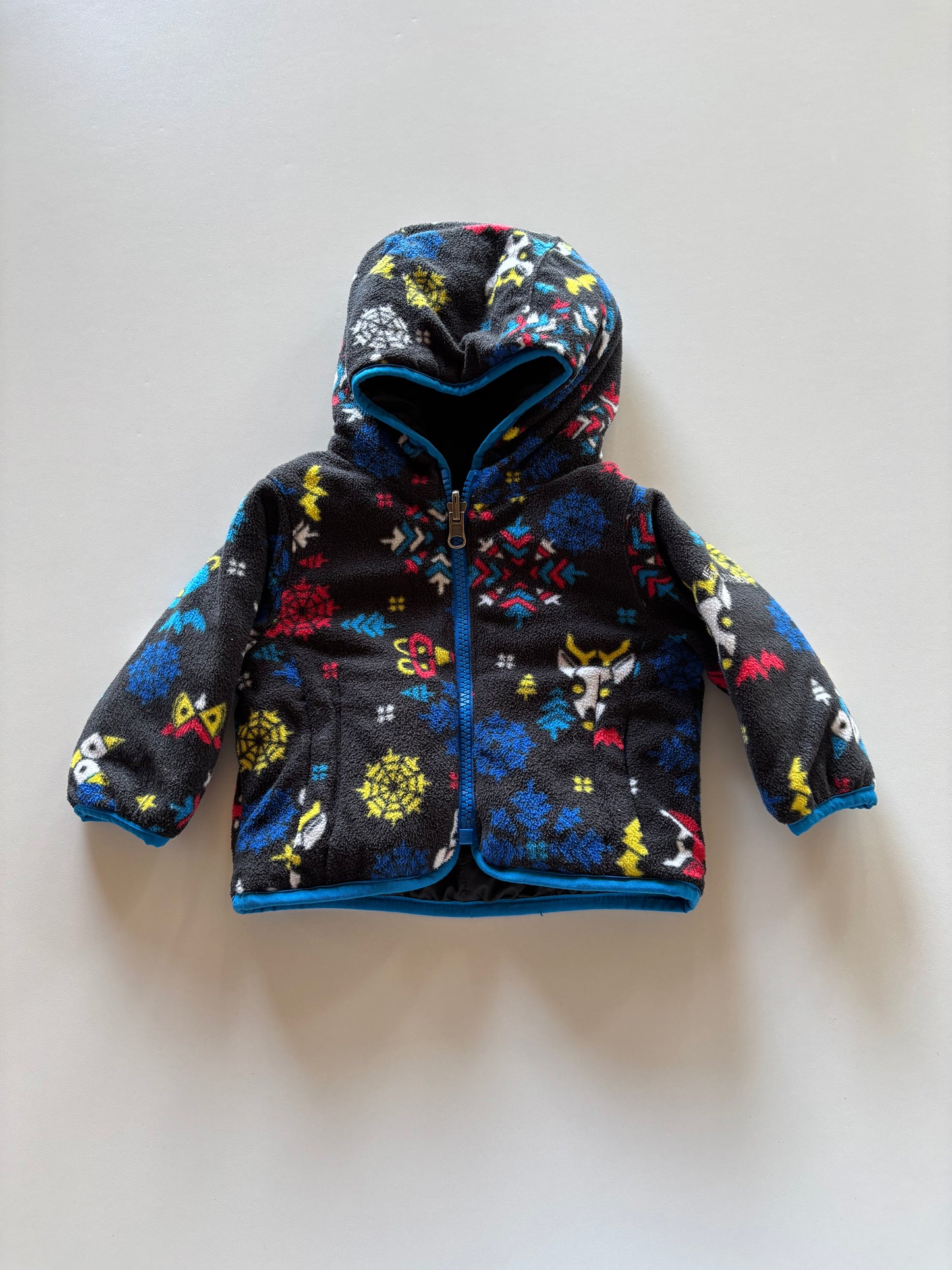 Reversible Black & Fleece Patterned Jacket