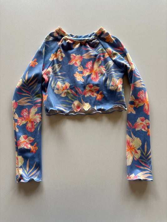 Blue Floral Rash Guard