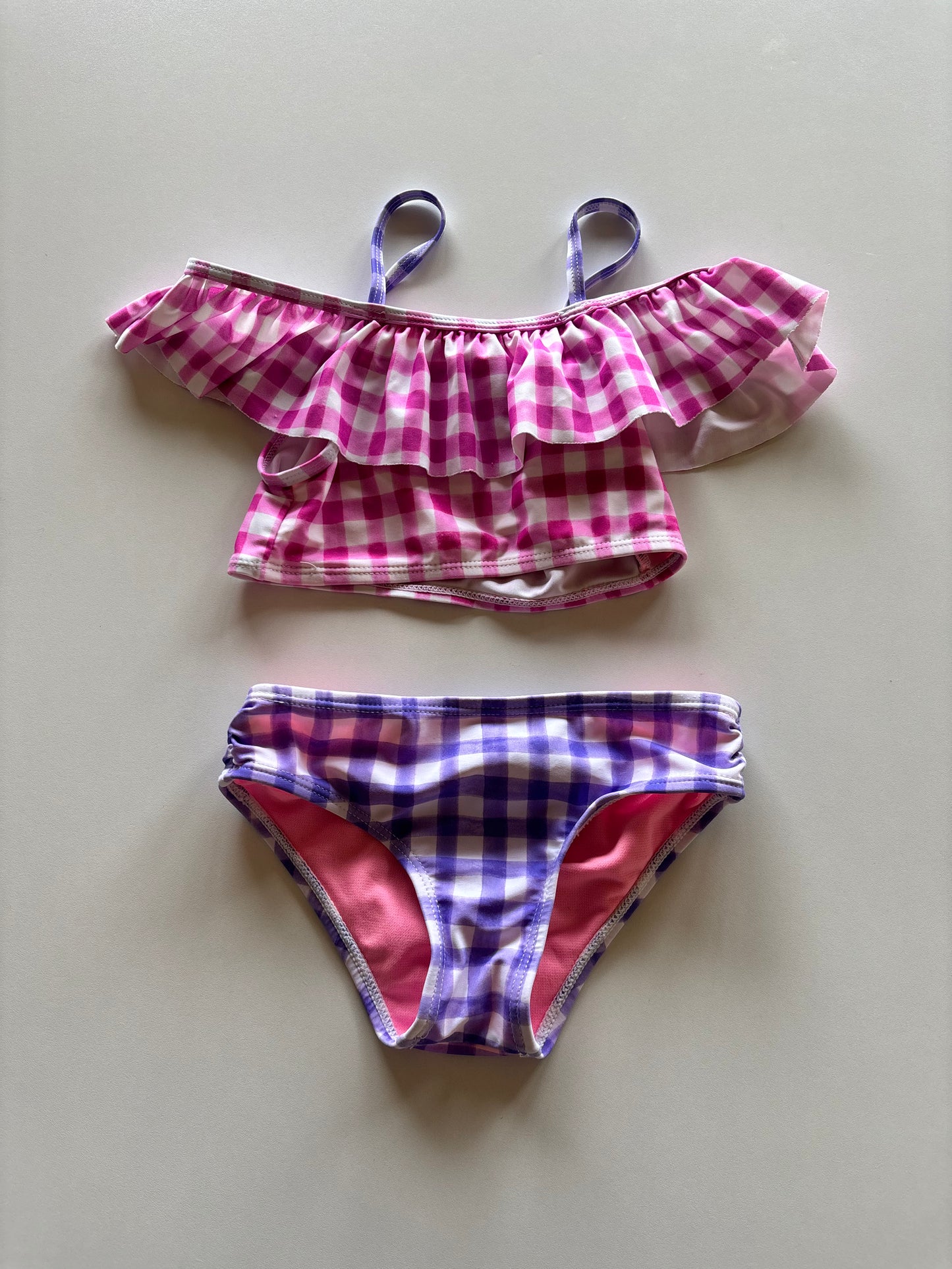 2pc Pink & Purple Palid Swim Suit
