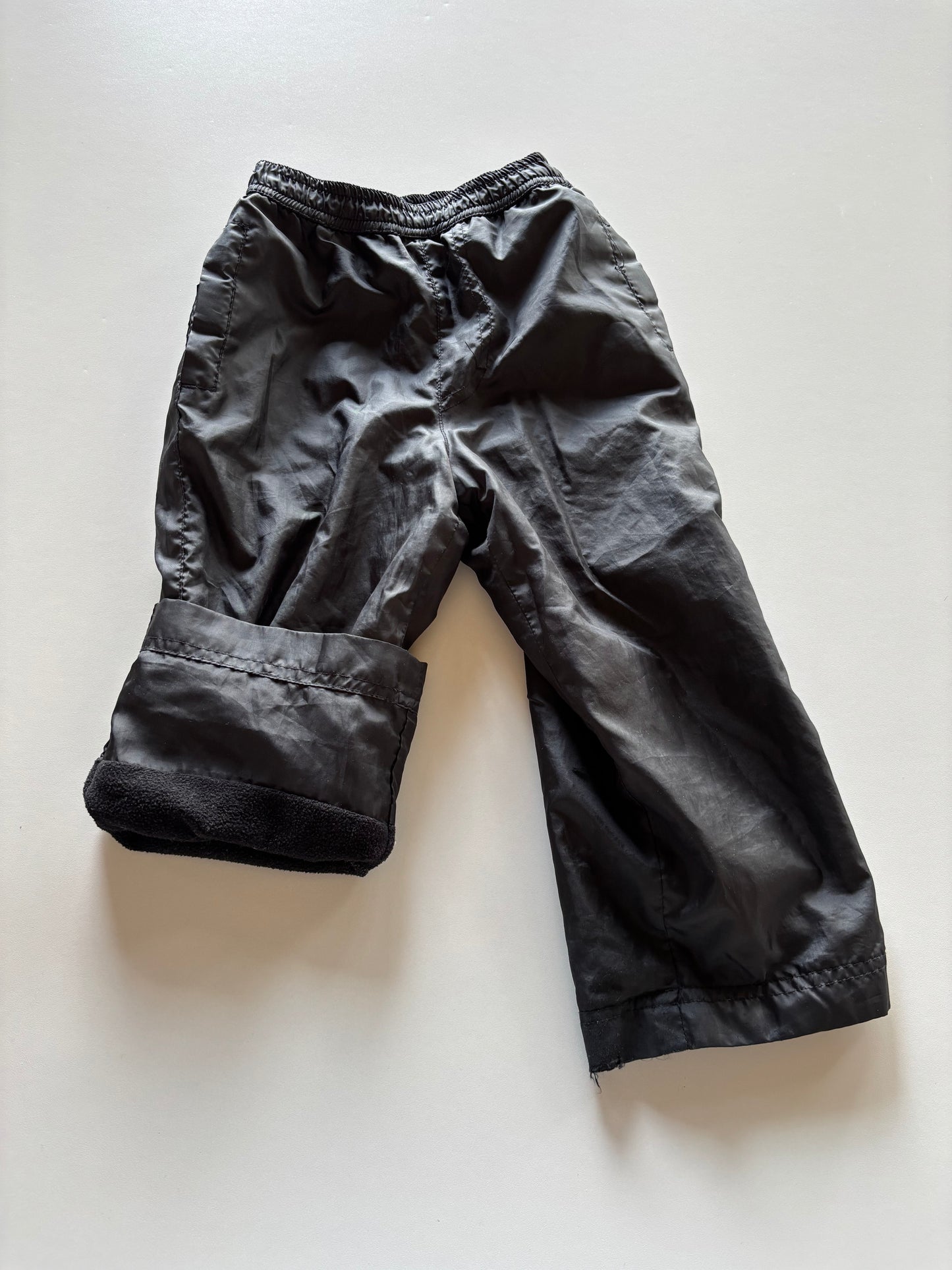 Black Fleece Lined Rain Pants