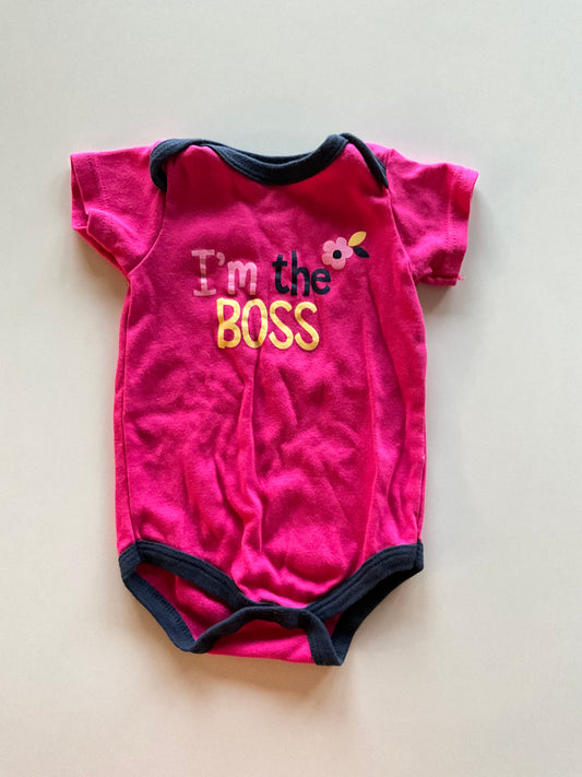 Pink I'm the Boss Onesie