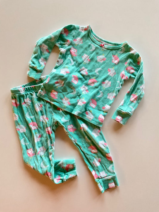 2pc Mint Owl Pajamas