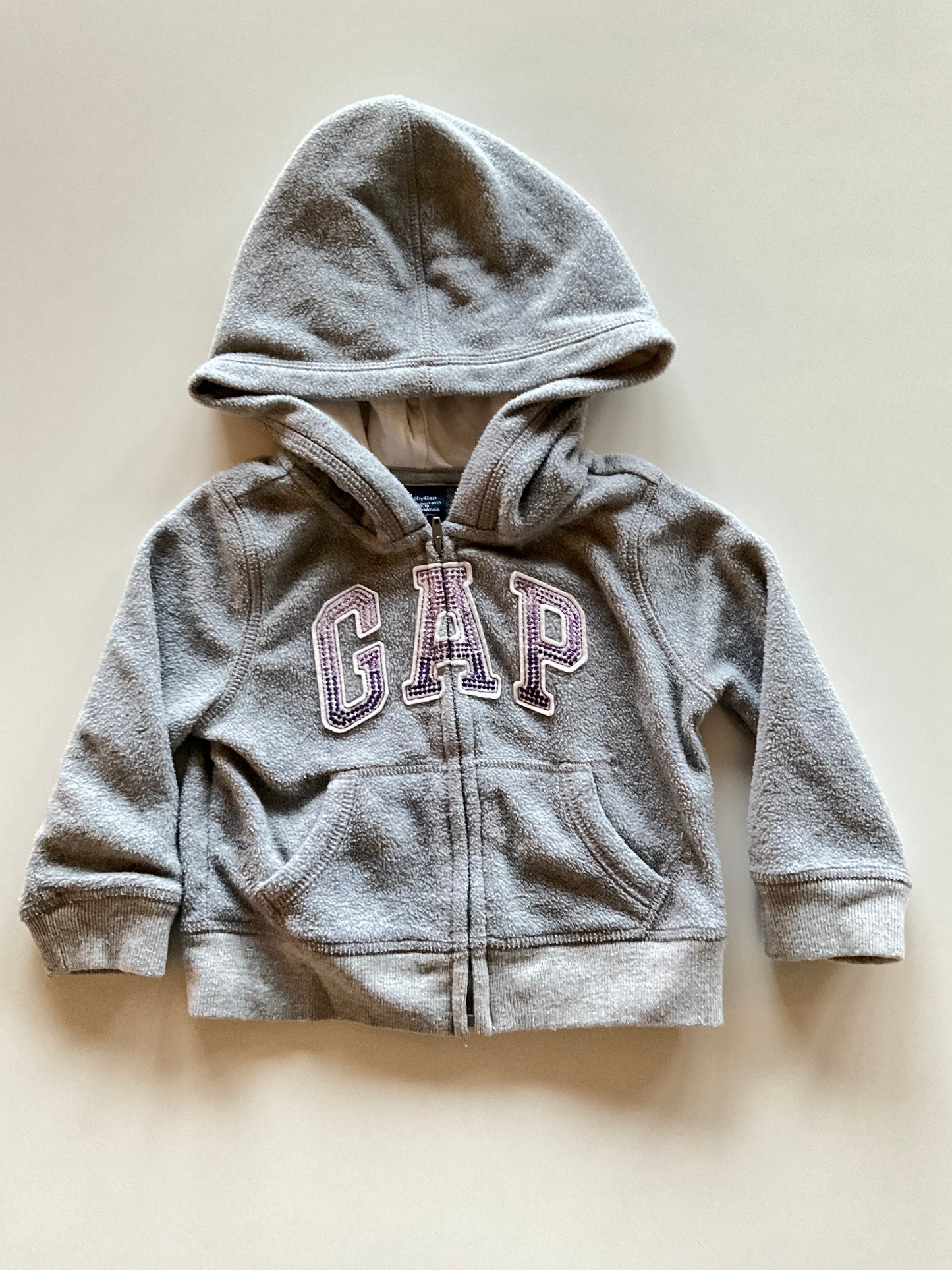 Grey & Purple Fleece Gap Zip Up