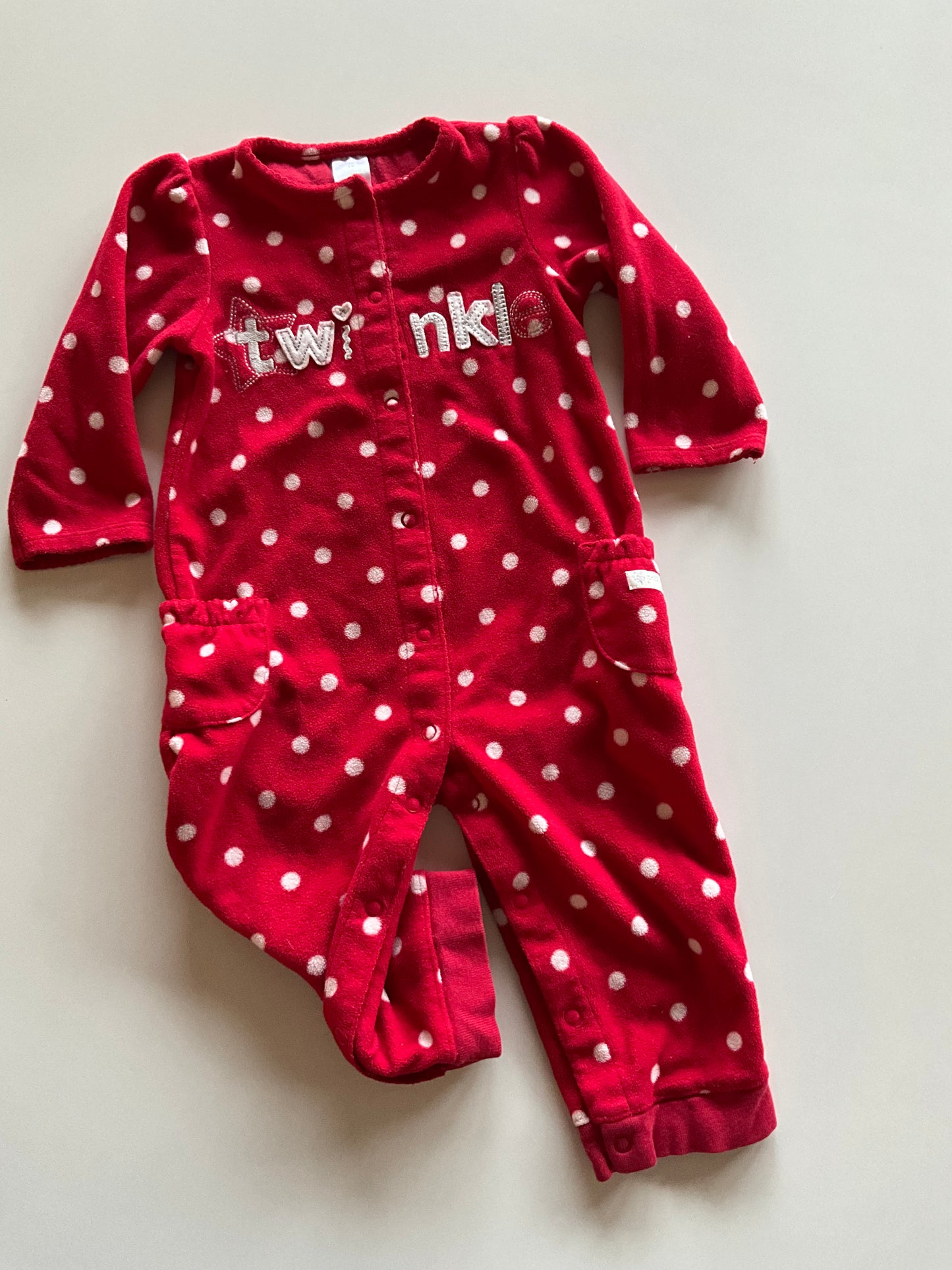 Red & White Polka Dot Fleece Sleeper