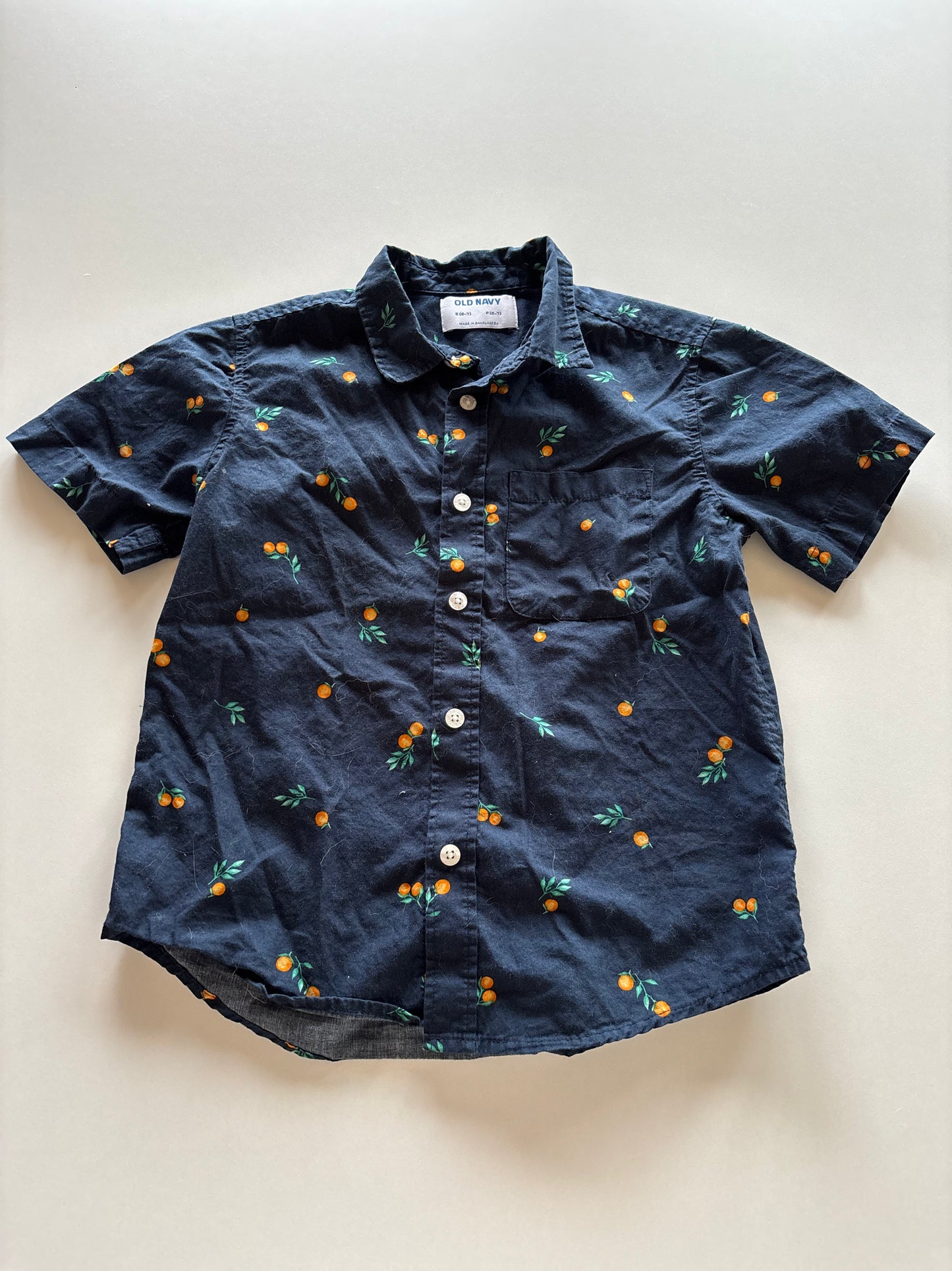 Navy Oranges Button Up Shirt