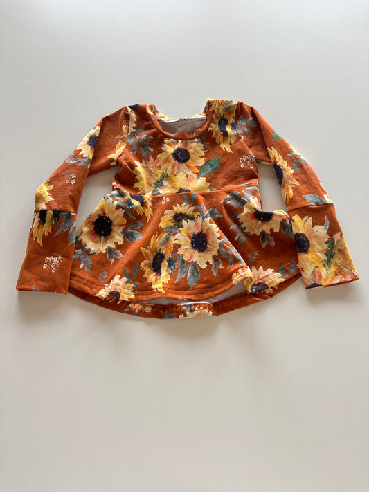 Grow With Me Sunflower Peplum Shirt