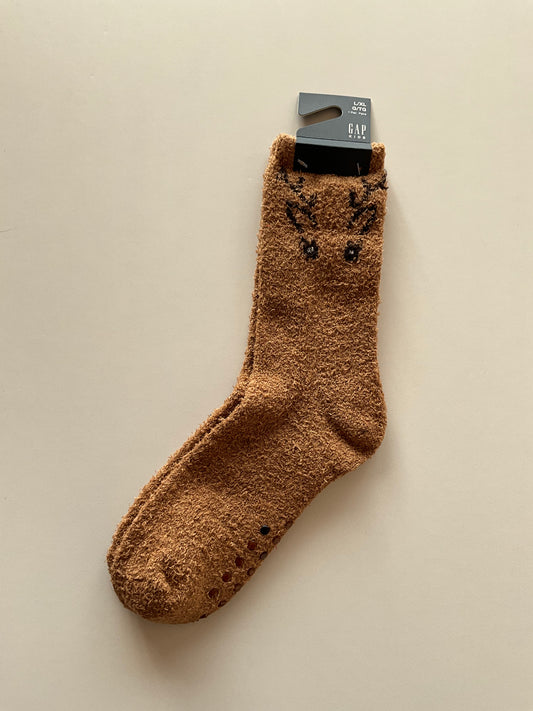 BNWT Fuzzy Deer Socks