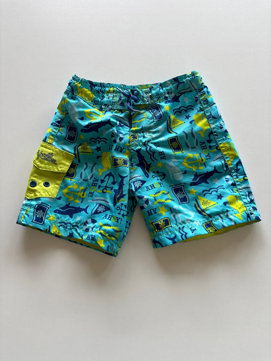 Blue & Lime Ocean Life Swim Shorts