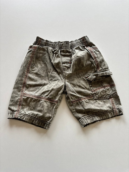 Green Patterned Cargo Shorts