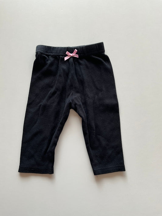 Black Leggings with Pink Bow