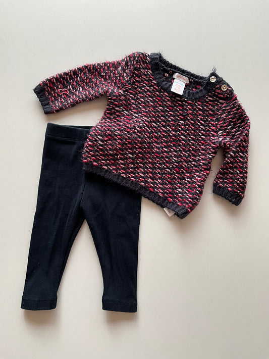 2pc Knit Sweater & Ribbed Leggings Set