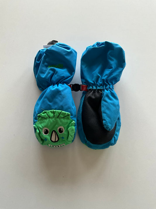 Blue Monster Snow Mittens