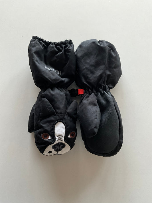 Black Frenchie Snow Mittens