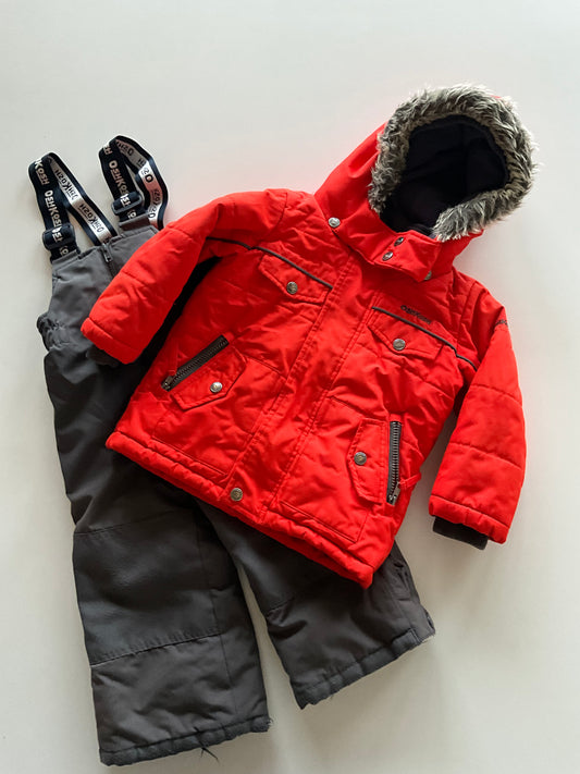 2pc Red & Grey Snow Suit