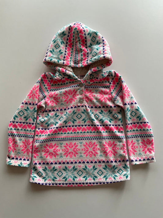 Fleece Patterned Hoodie