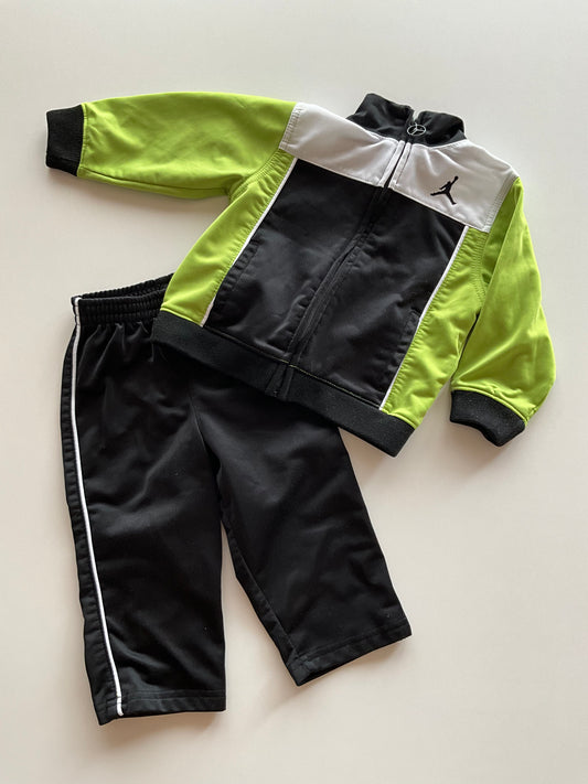 2pc Black & Lime Leisure Suit