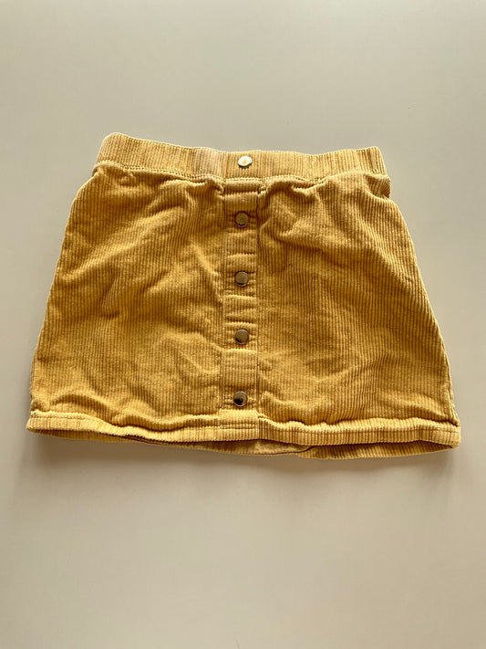 Yellow Corduroy Skirt