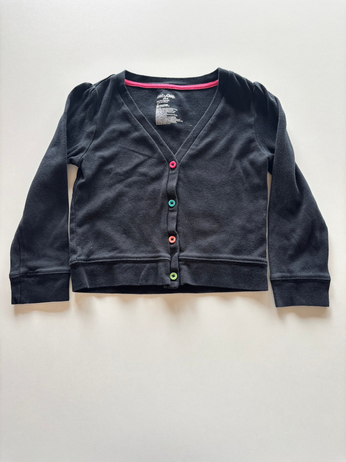 Black Colourful Button Up Cardigan