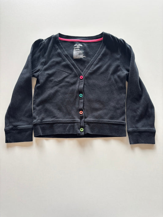 Black Colourful Button Up Cardigan