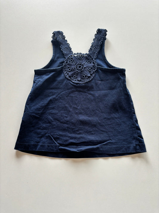 Navy Lace Tank