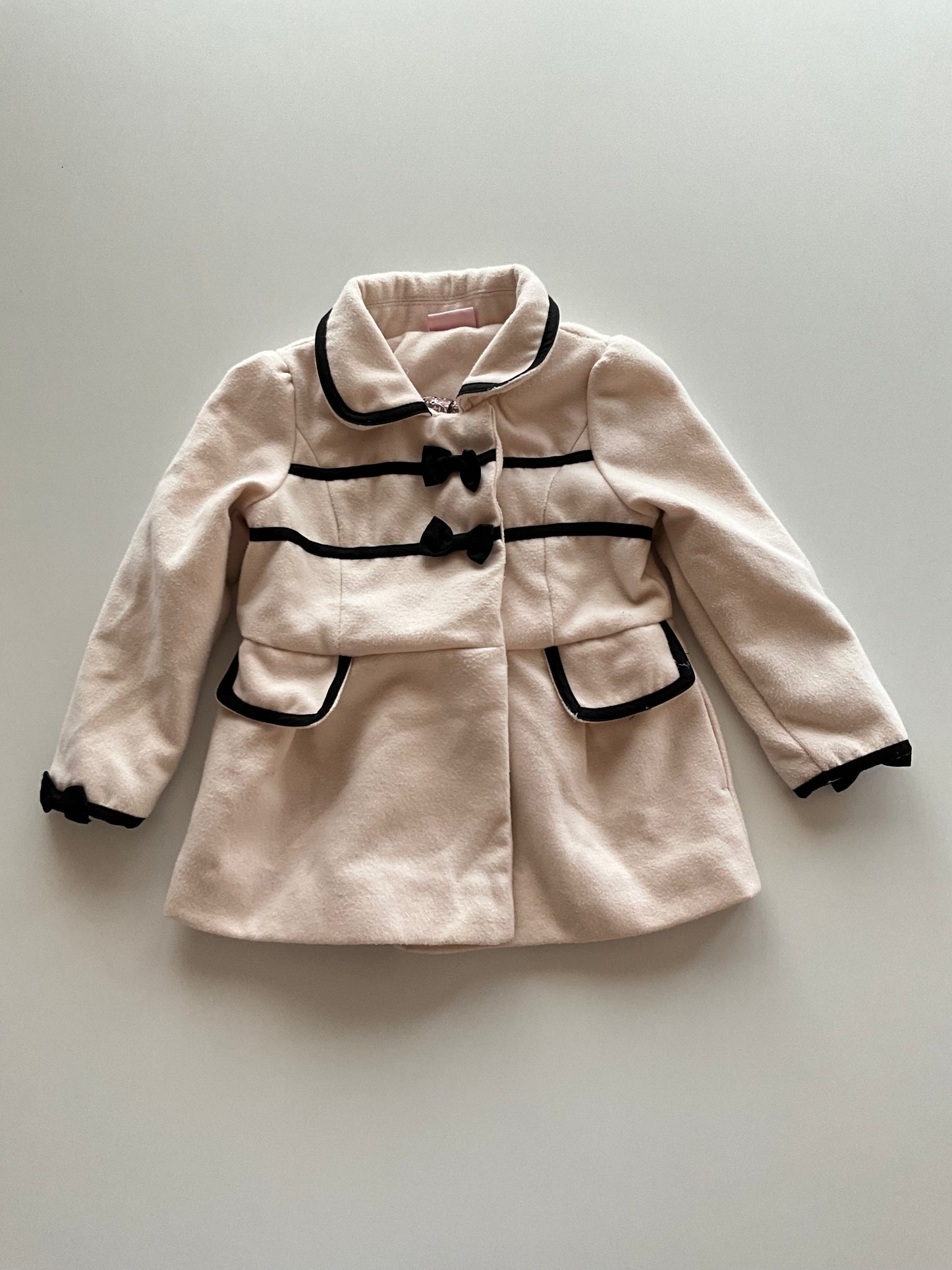 Cream & Black Felt Dress Coat