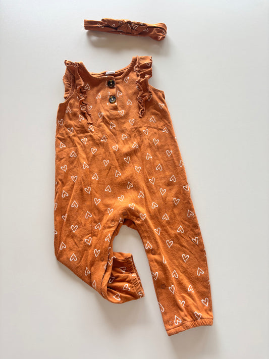 2pc Copper Heart Romper