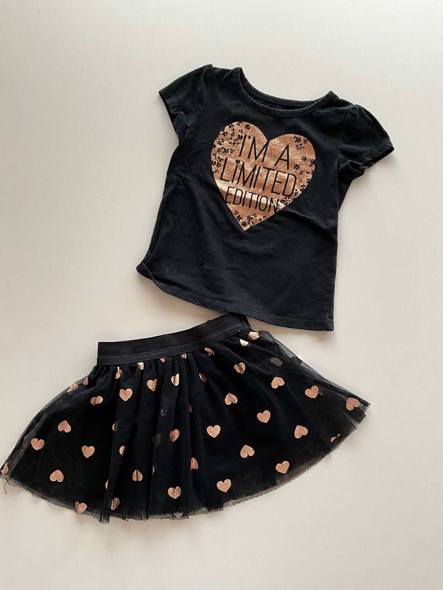 2pc Black Heart Tee & Tutu