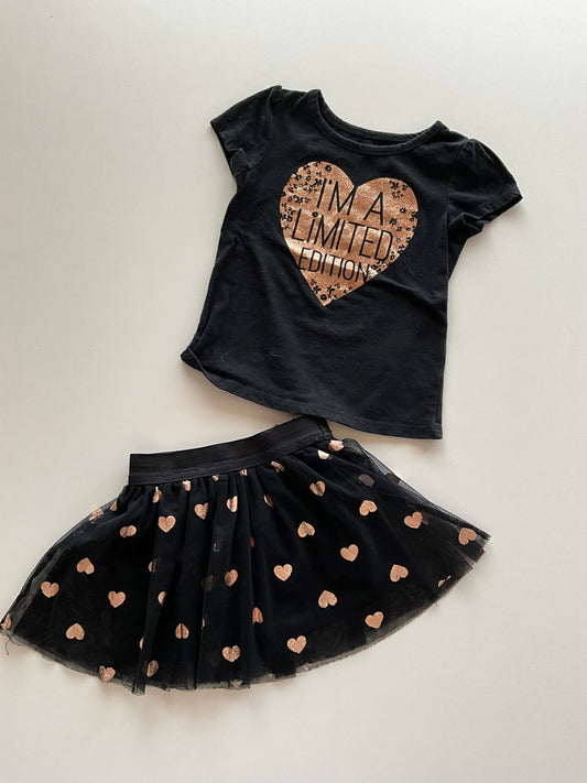 2pc Black Heart Tee & Tutu