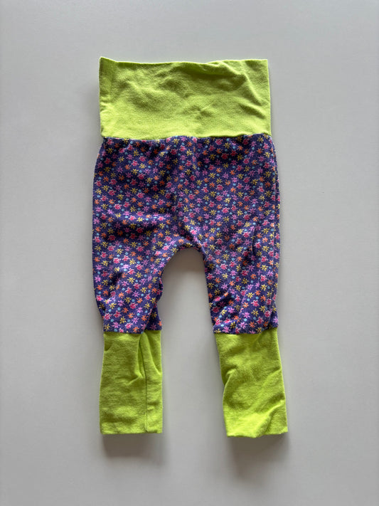 Lime & Purple Floral Grow With Me Pants