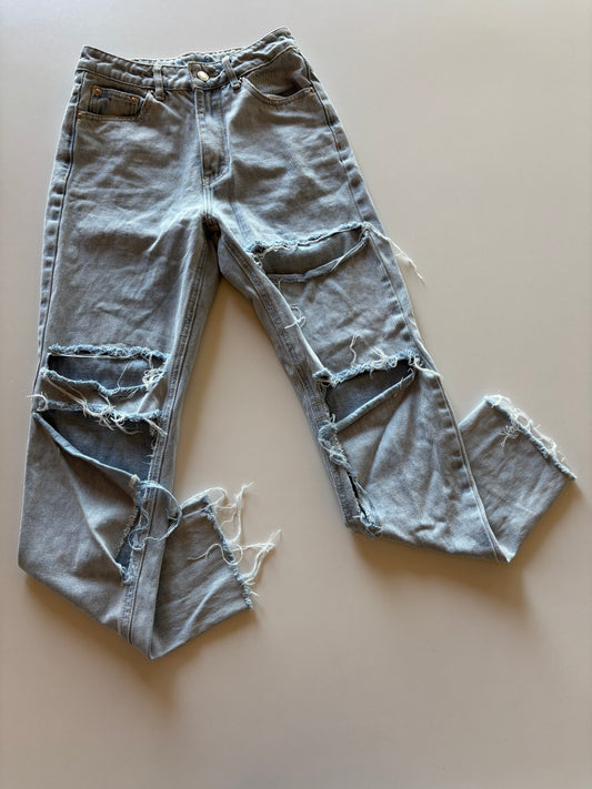Light Heavily Distressed Denim