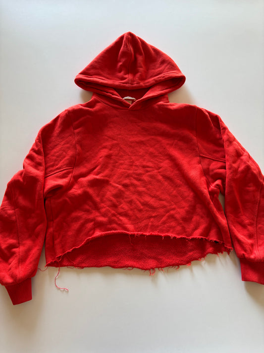 Orangish Red Cropped Hoodie
